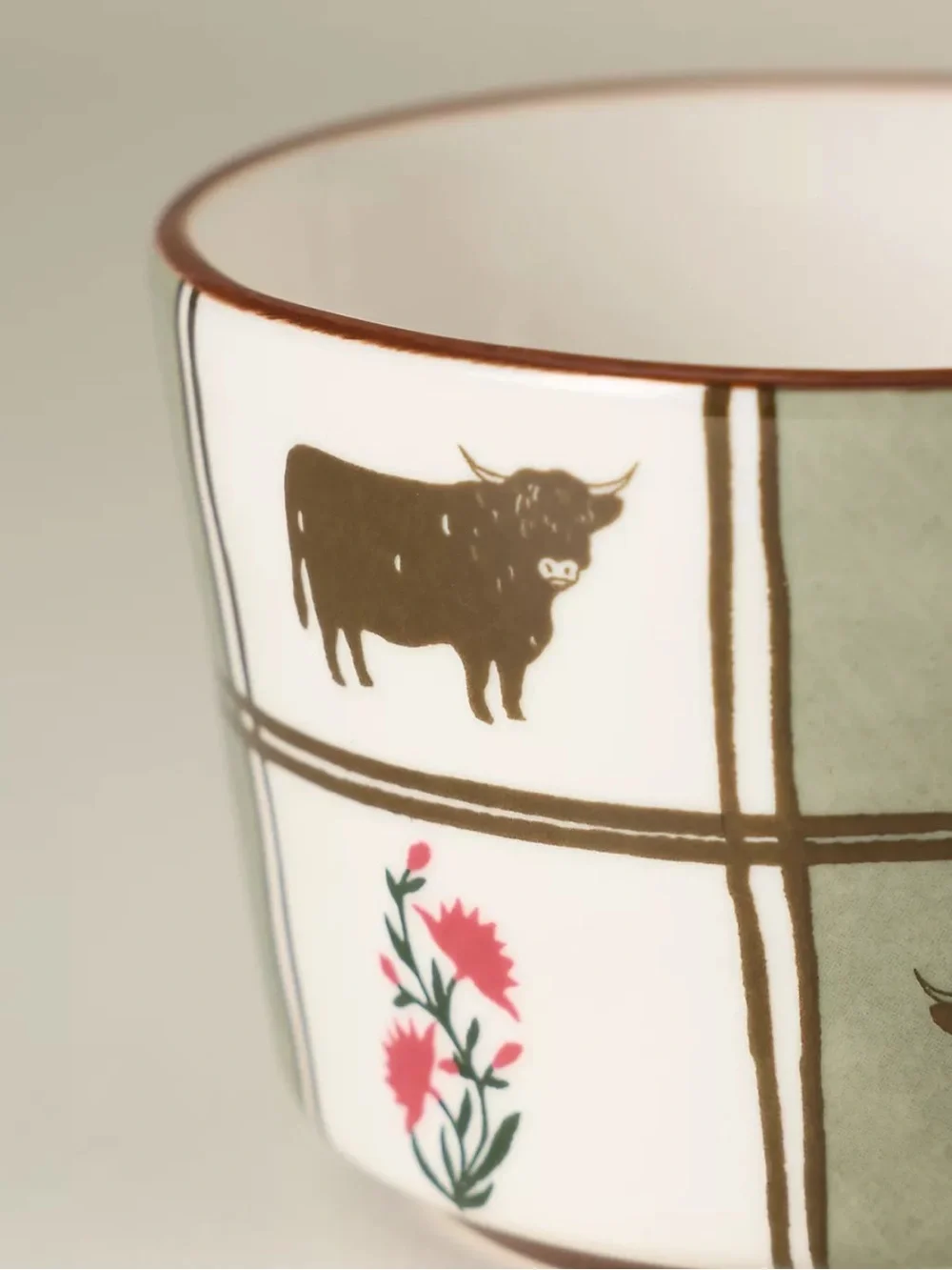 Anthropologie Stoneware Millie Highland Cow Berry Basket